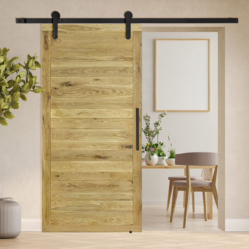 Union Rustic Pinache Solid Oak Barn Door Wayfair.co.uk